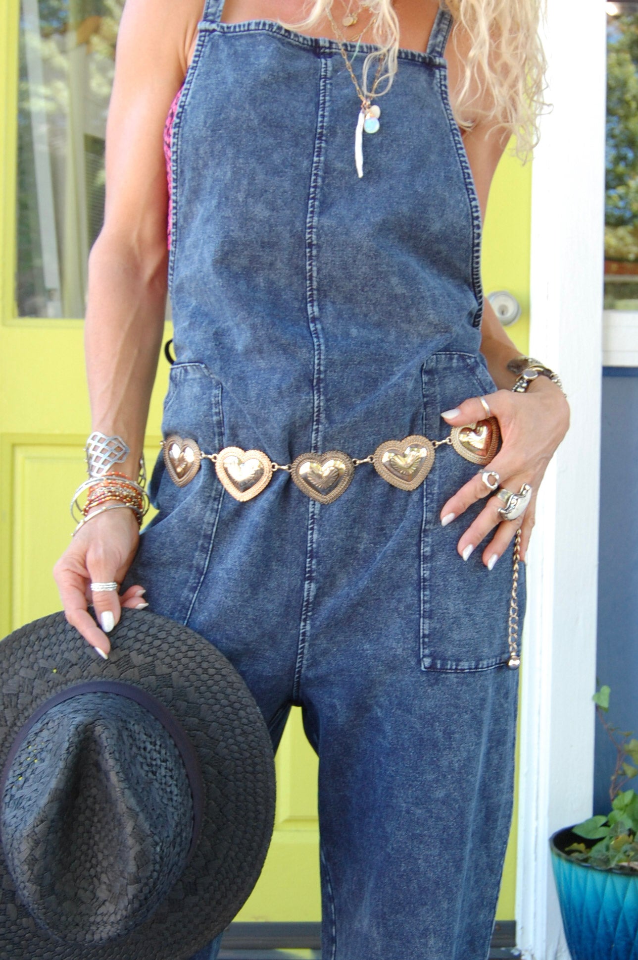 Chain Hearts Belt in Gold