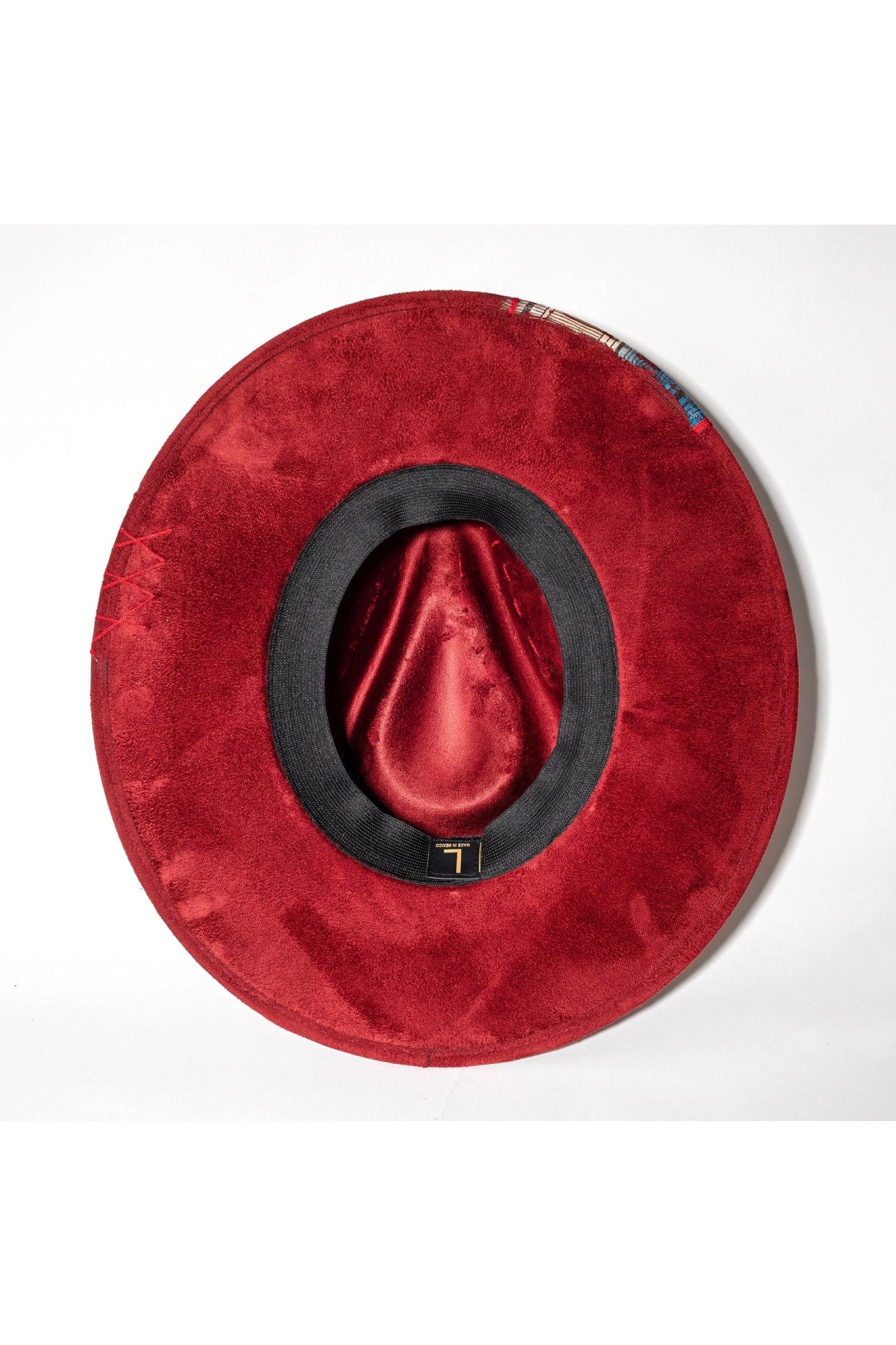 Cochella Cowgirl Brim Hat in Deep Red