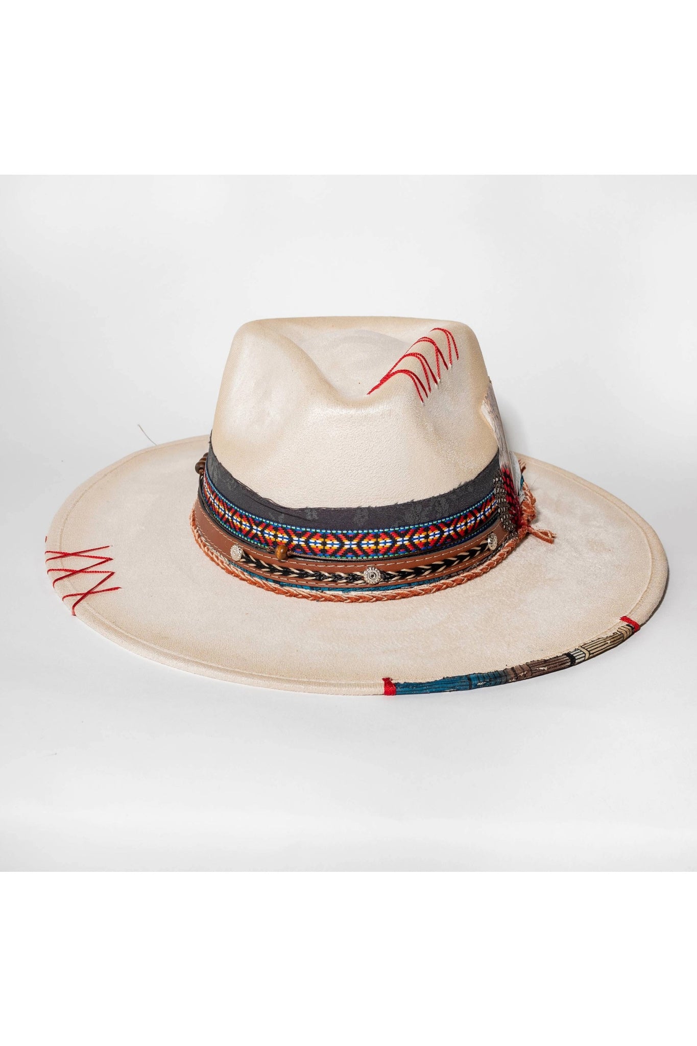 Cochella Cowgirl Brim Hat in Ivory