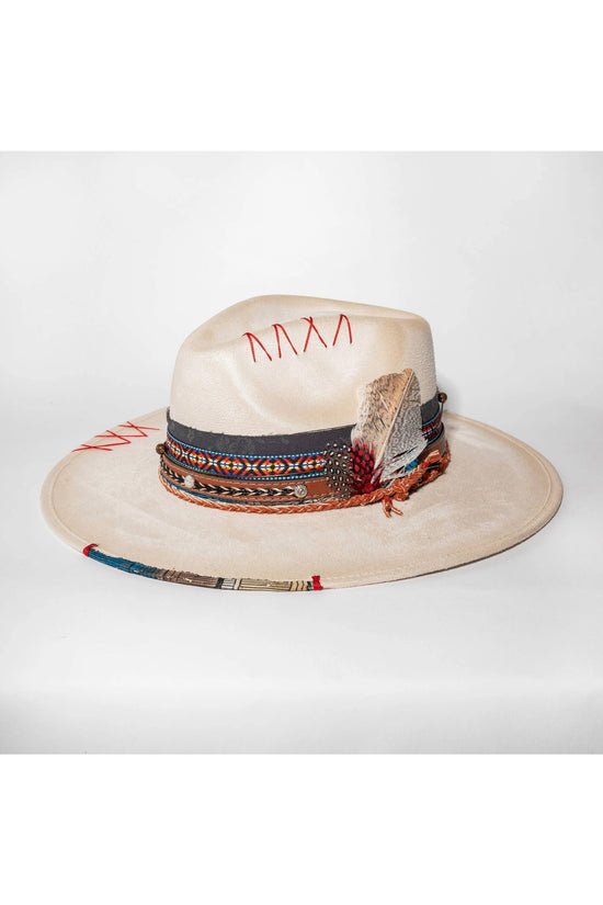 Cochella Cowgirl Brim Hat in Ivory