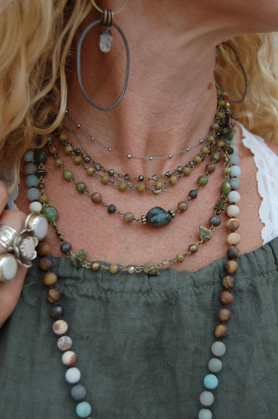 The Ally Unakite Multi Chain Necklace