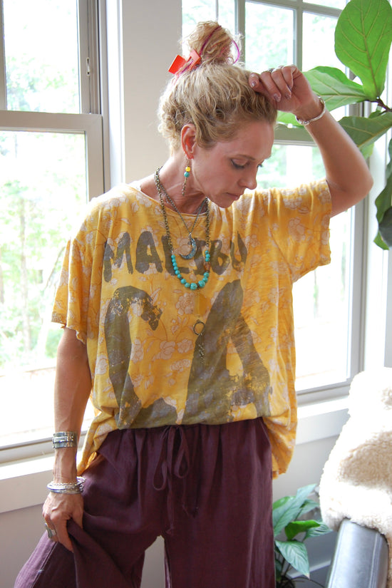 Magnolia Pearl Blockprint Malibu CA T in Encelia