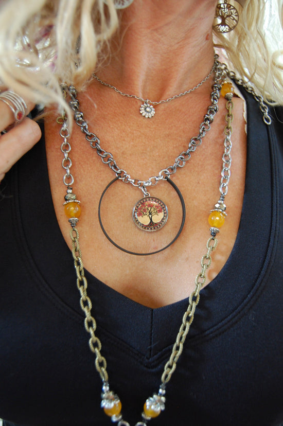 Spirit Lala: Yellow Tree U Ring Necklace