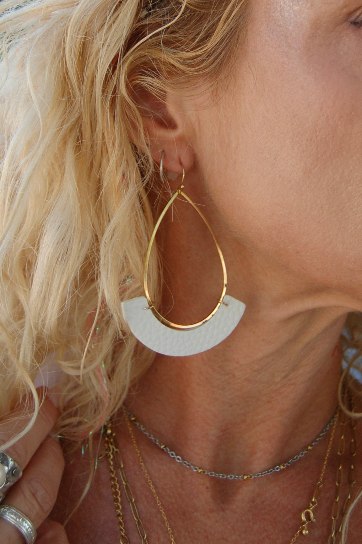 Leather Teardrop Earrings