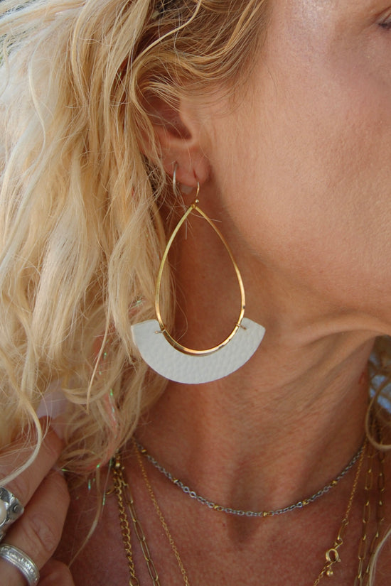 Leather Teardrop Earrings