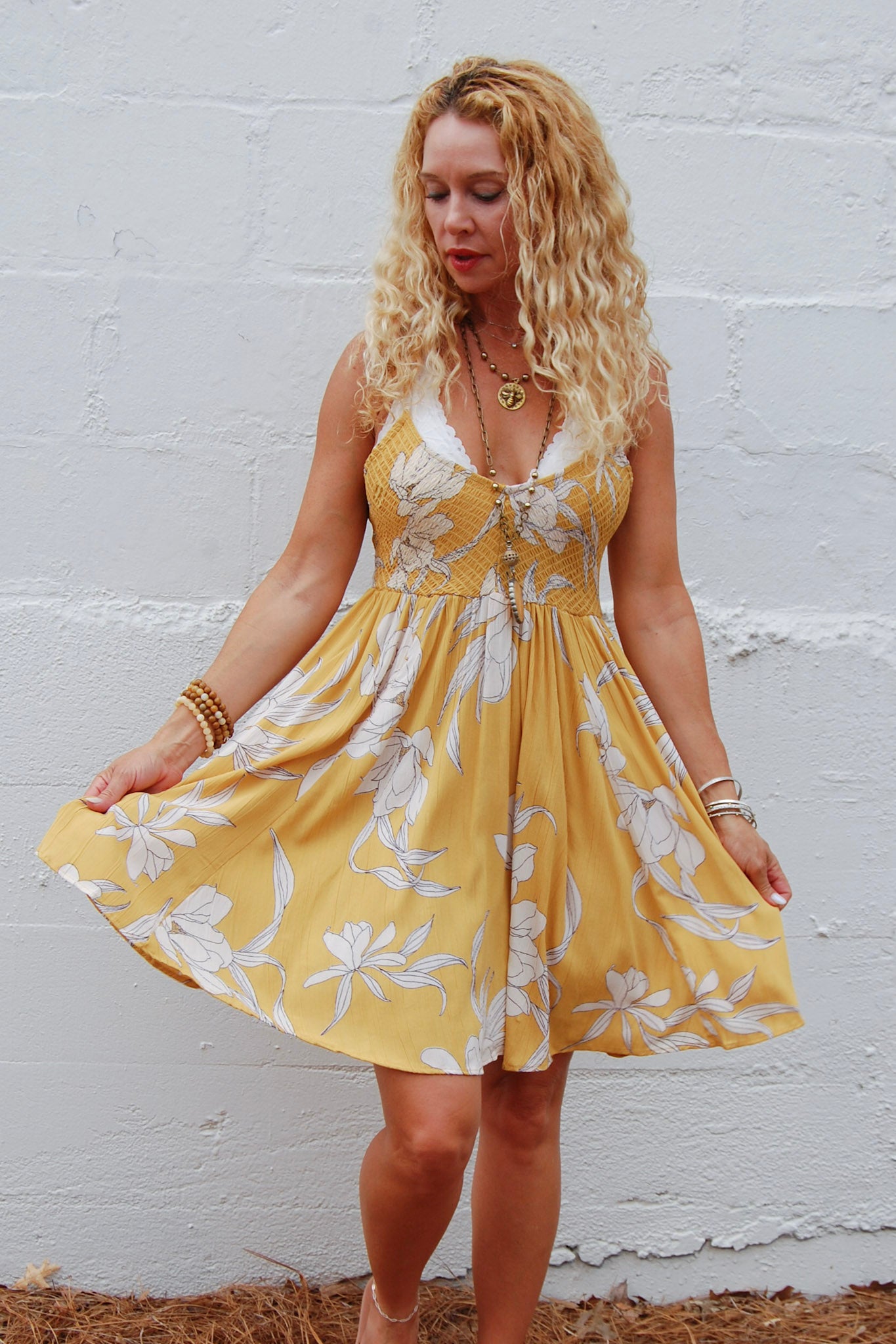 The Shelly Sundress in Yellow