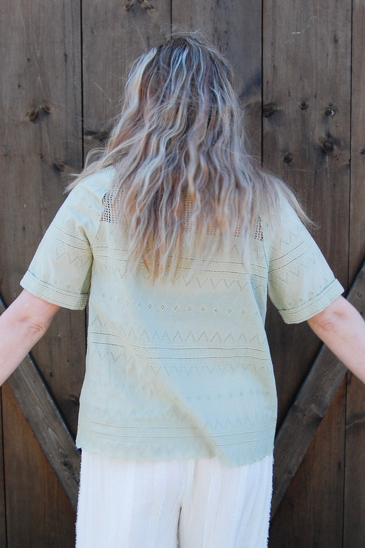 Raglan Lace Top in Sage