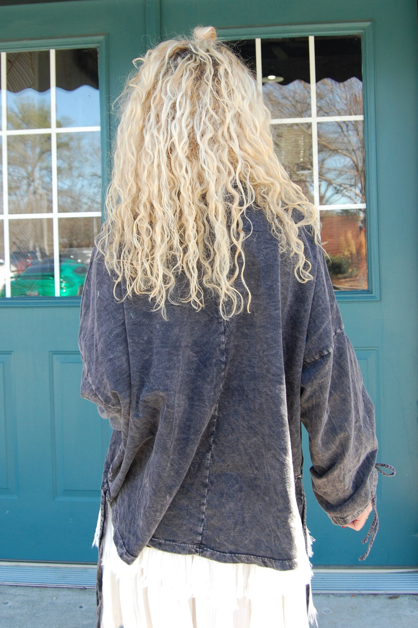 Danni Drawstring Sweatshirt in Black
