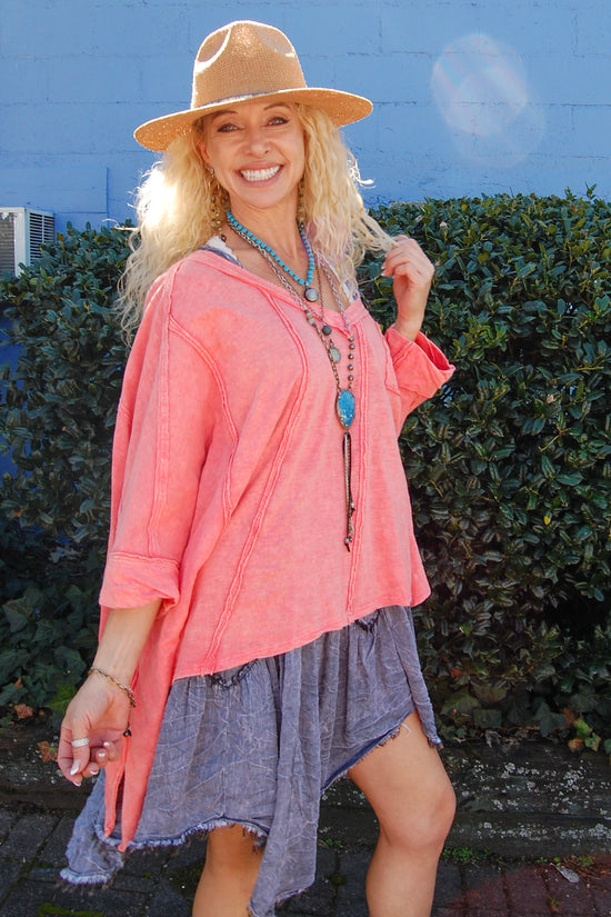 Load image into Gallery viewer, Shark Bite Knit Top in Orange

