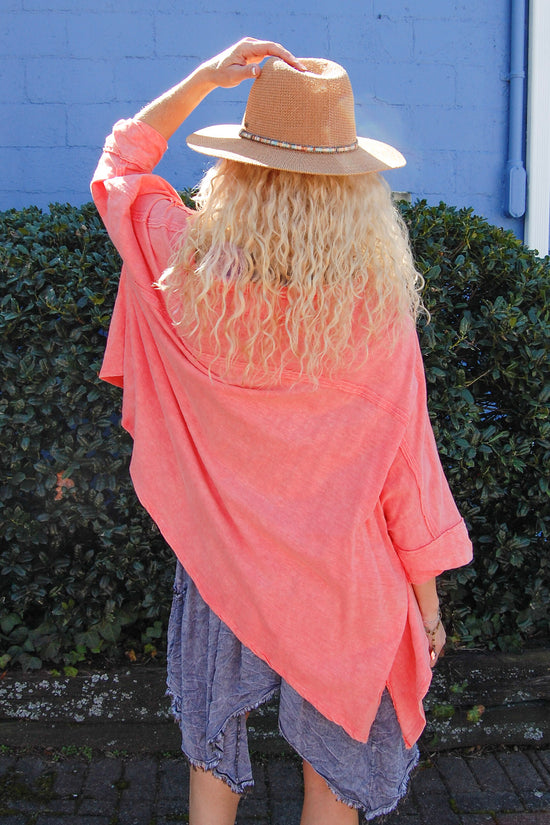 Load image into Gallery viewer, Shark Bite Knit Top in Orange
