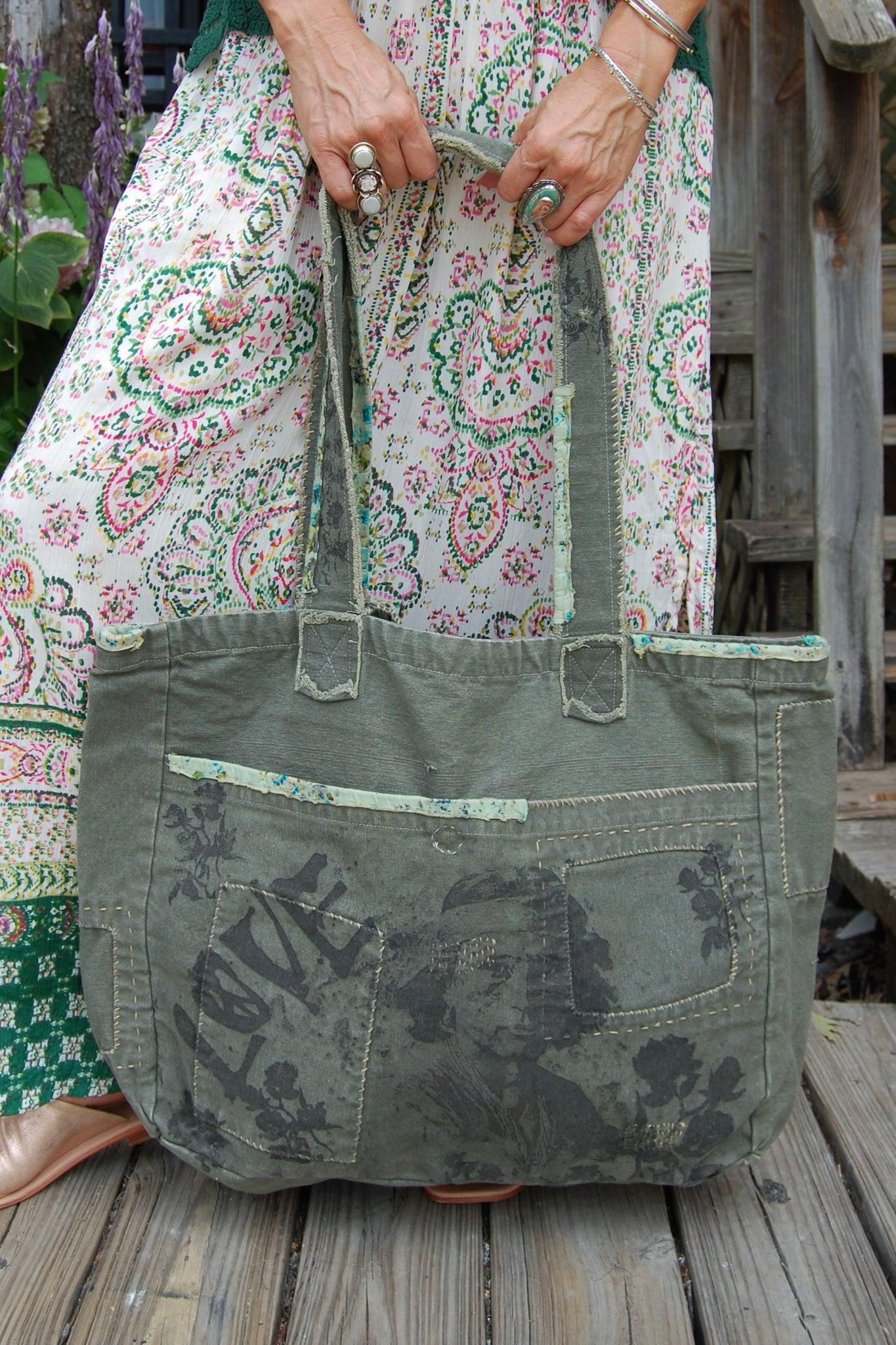 Magnolia Pearl Spirit Warrior Tote in Peace