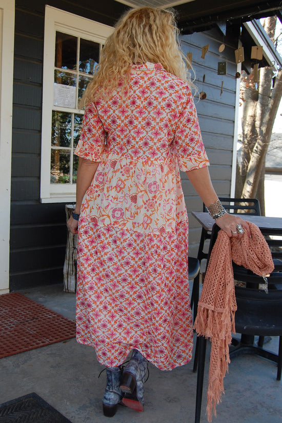 Kelly Dress in Orange Dk. Pink