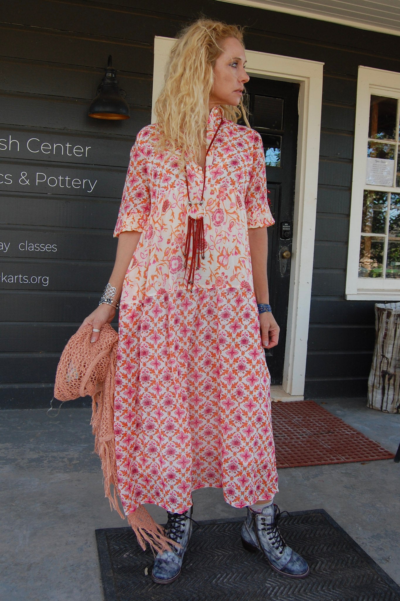 Kelly Dress in Orange Dk. Pink