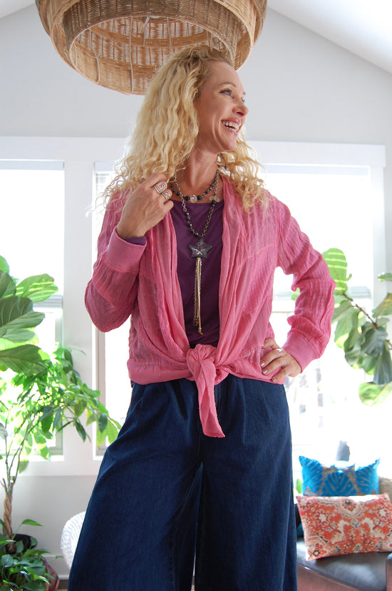 The Juno Kimono Cardigan in Plum