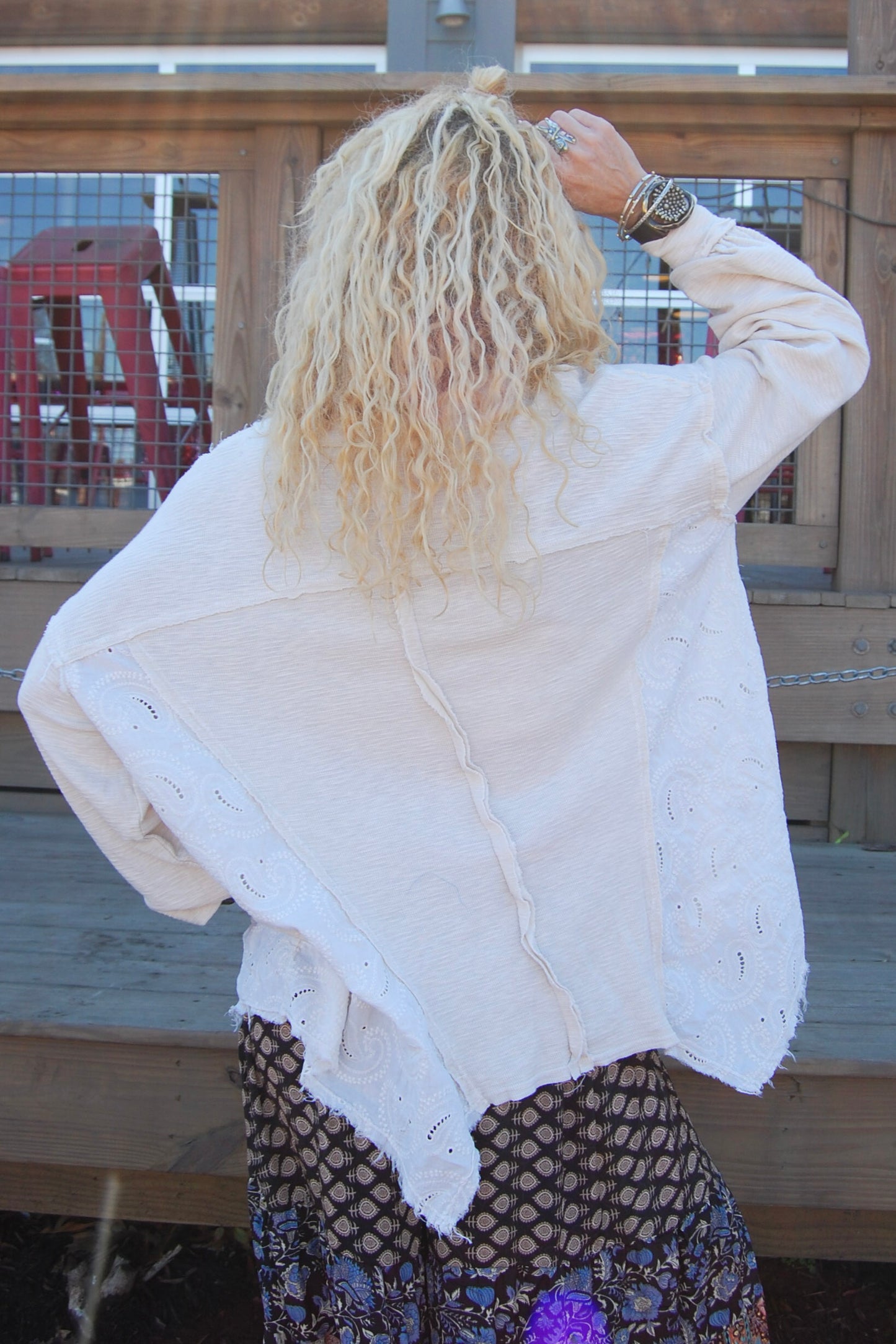 Paisley Mineral Wash Top in Natural