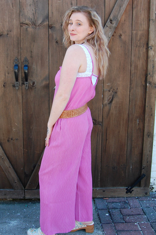 Load image into Gallery viewer, Flowy Wide Leg Jumpsuit in Pink
