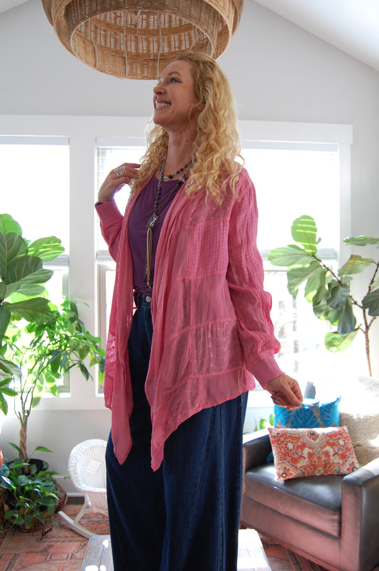 The Juno Kimono Cardigan in Plum