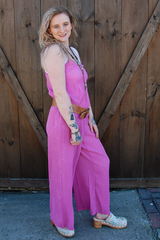 Load image into Gallery viewer, Flowy Wide Leg Jumpsuit in Pink
