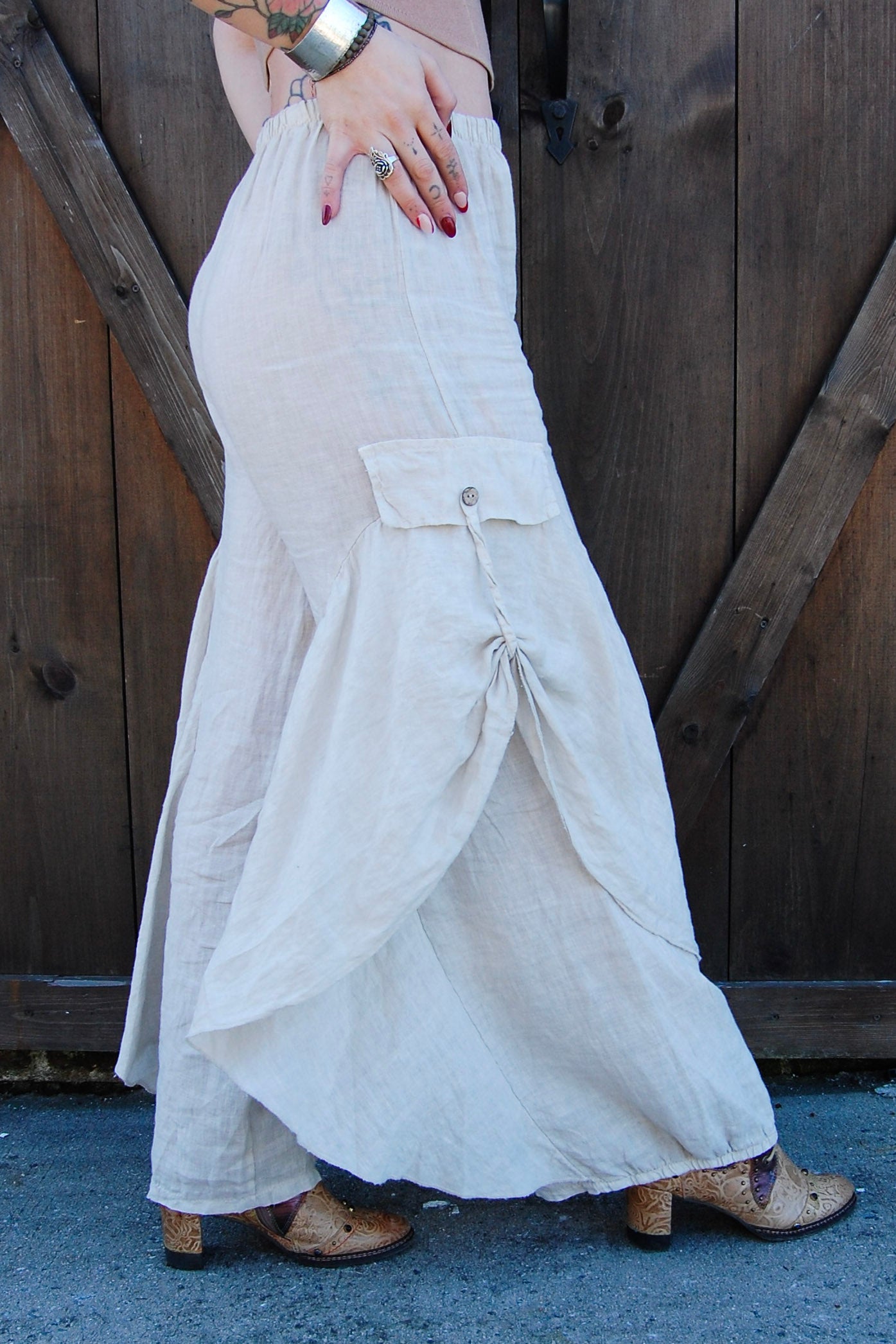 Linda Linen Pants in Beige