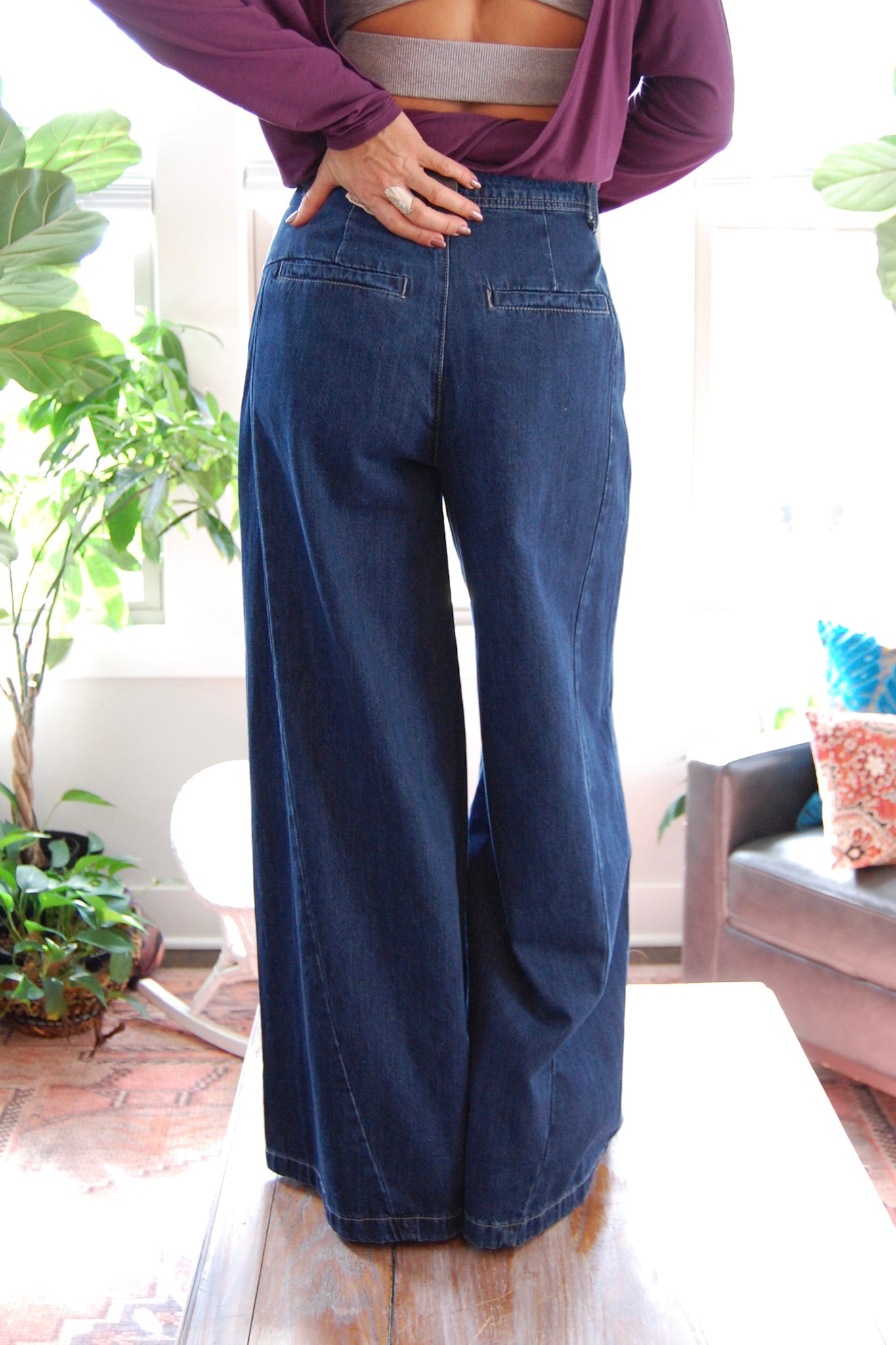 The Celeste Super Wide Leg Jeans in Dark Wash