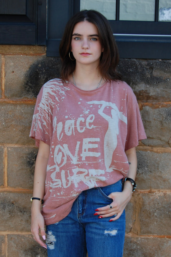 Magnolia Pearl Peace, Love and Surf Tee in Bisou