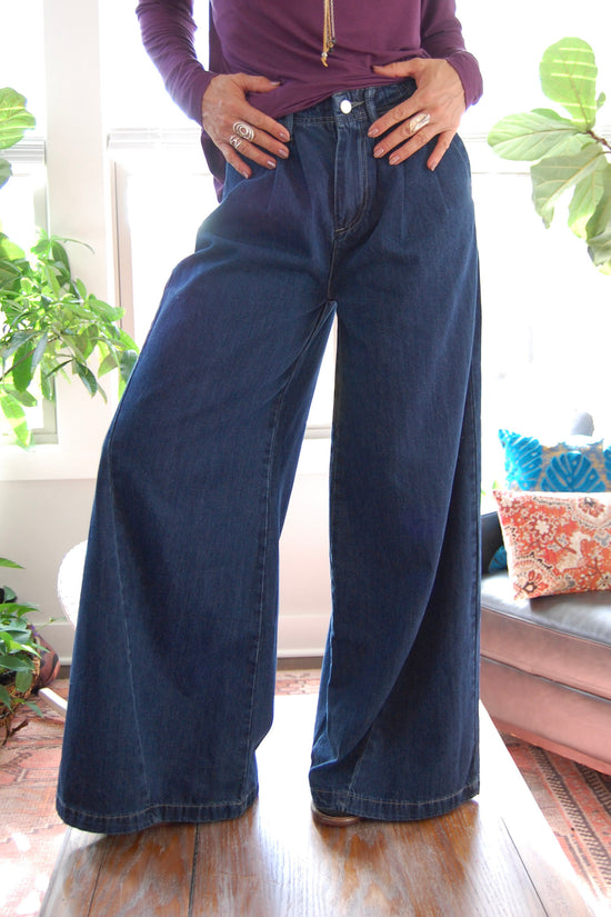 The Celeste Super Wide Leg Jeans in Dark Wash