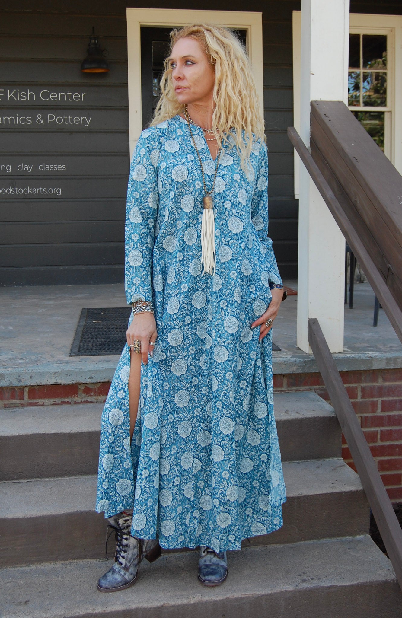 Calypso Flora Dress in Blue Flower