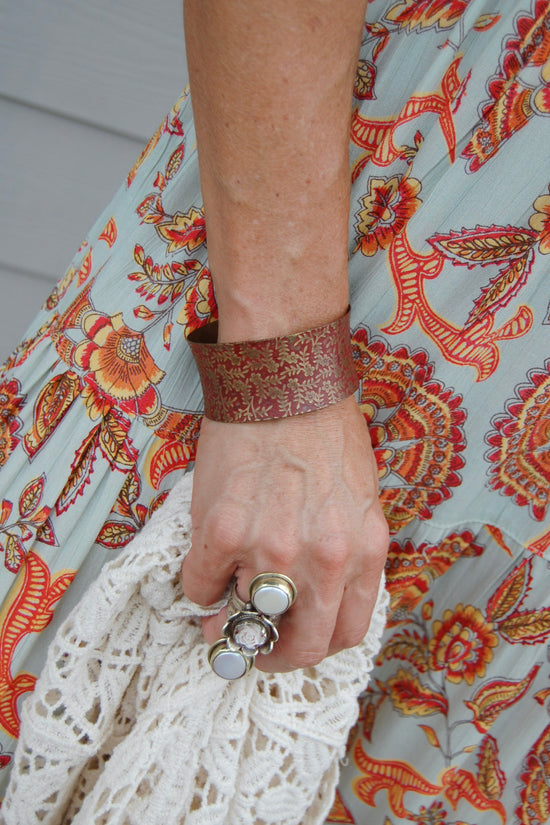 Anju Mandi Maroon Patina Cuff Bracelet