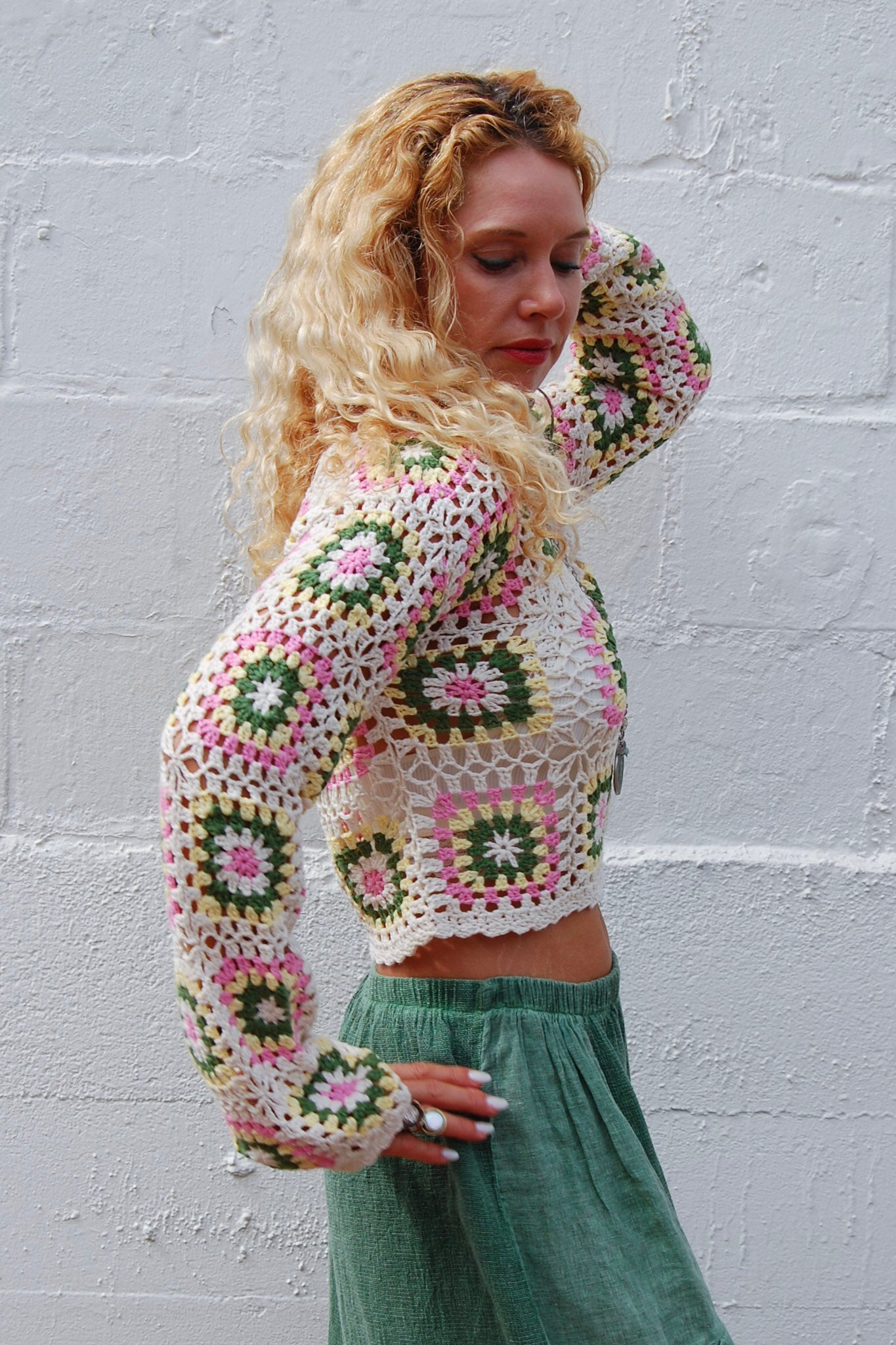 Final Sale The Shay Crochet Crop Top in Natural