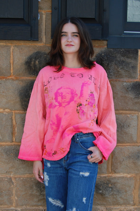 Magnolia Pearl Love To All Hermosa Sweatshirt in Sunfaded Azalea