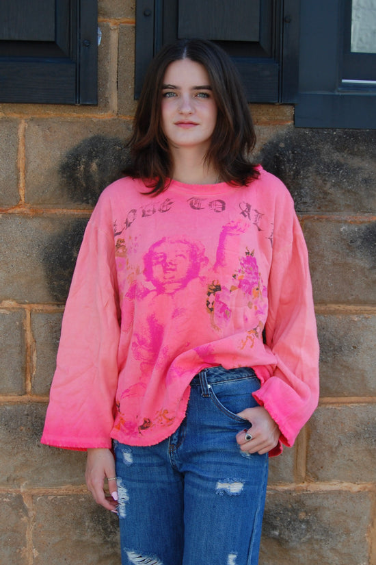 Magnolia Pearl Love To All Hermosa Sweatshirt in Sunfaded Azalea