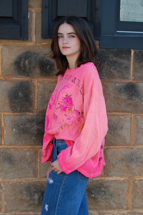 Magnolia Pearl Love To All Hermosa Sweatshirt in Sunfaded Azalea