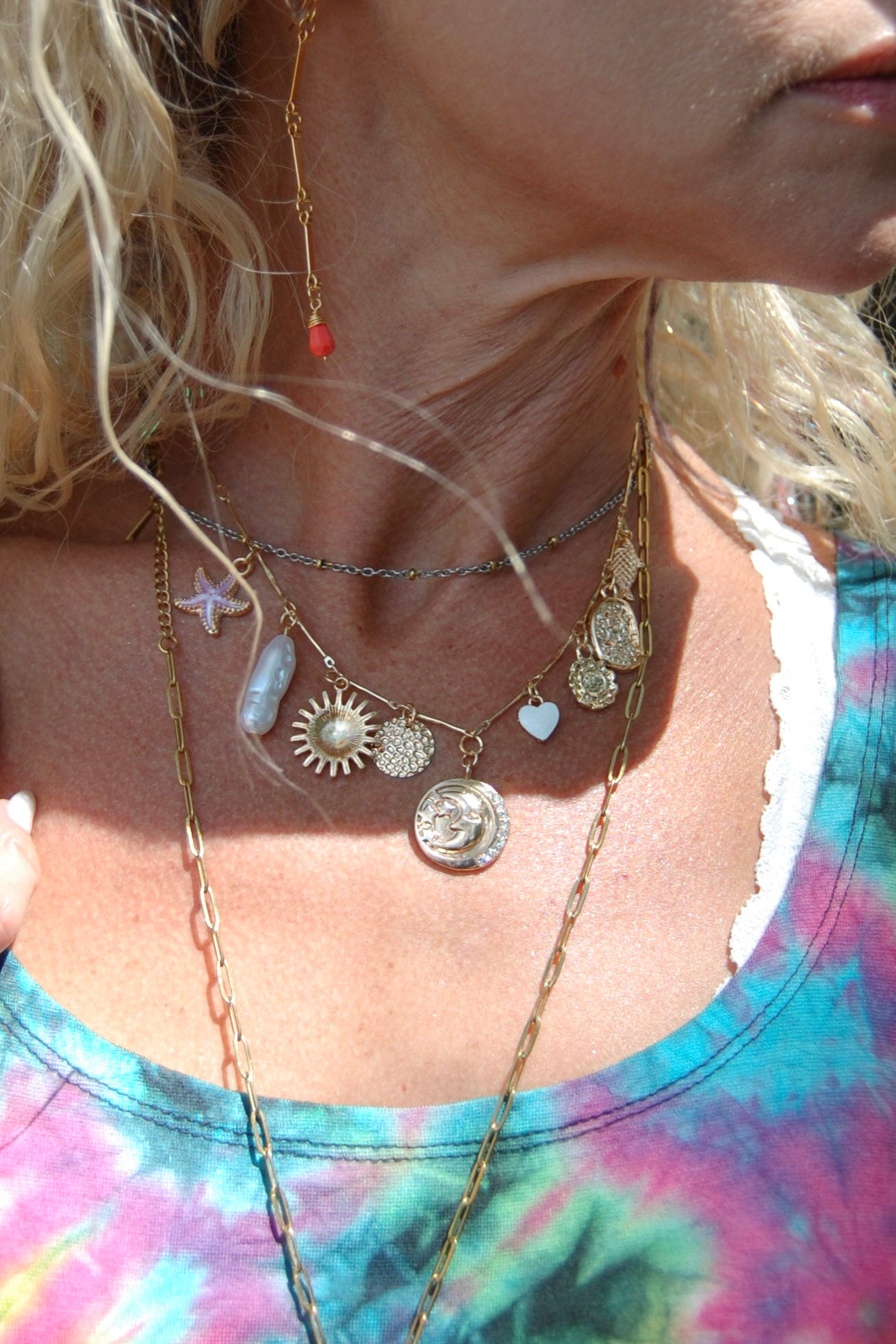 Beachy Sun and Moon Necklace