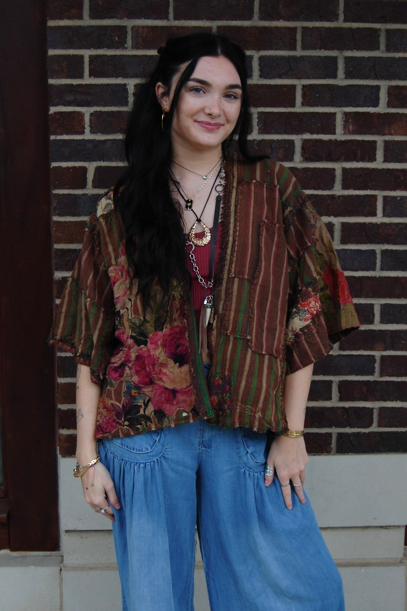 Magnolia Pearl Patchwork Dekker Kimono in Buffalo Soldier