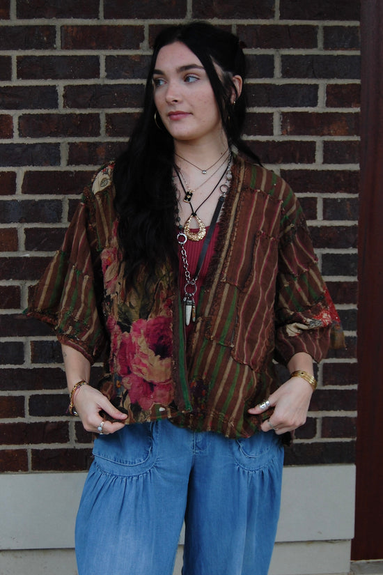 Magnolia Pearl Patchwork Dekker Kimono in Buffalo Soldier