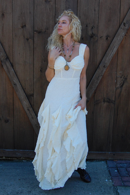 Load image into Gallery viewer, Romie Ruffle Maxi Dress in Ivory
