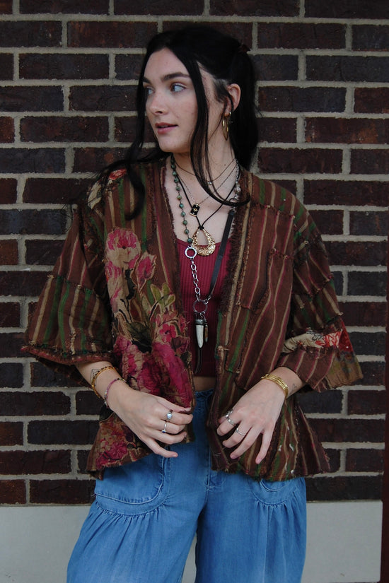 Magnolia Pearl Patchwork Dekker Kimono in Buffalo Soldier