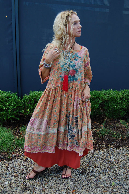 Applique Taigi Dress in Field of Flowers