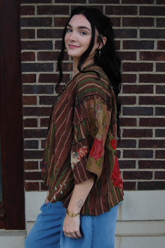 Magnolia Pearl Patchwork Dekker Kimono in Buffalo Soldier