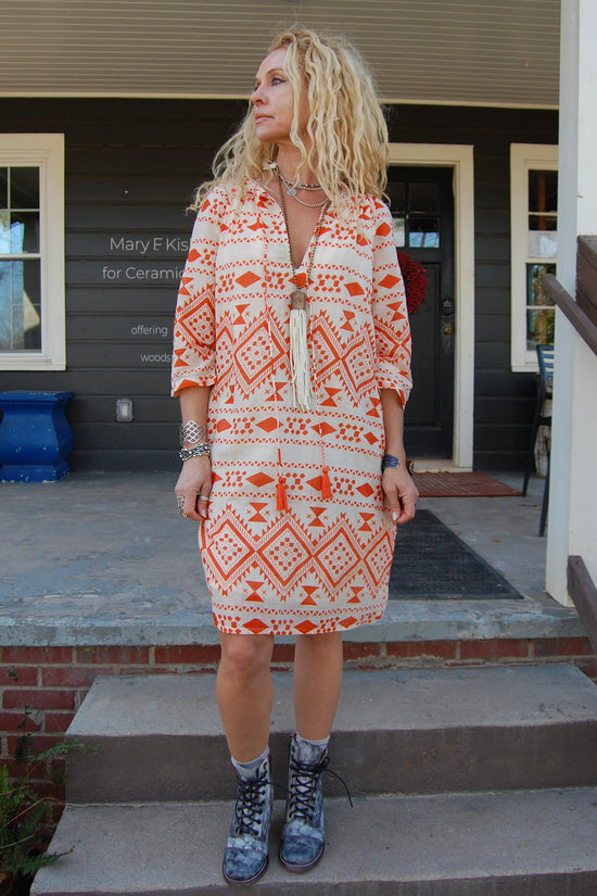 Phoebe Dress in Coral