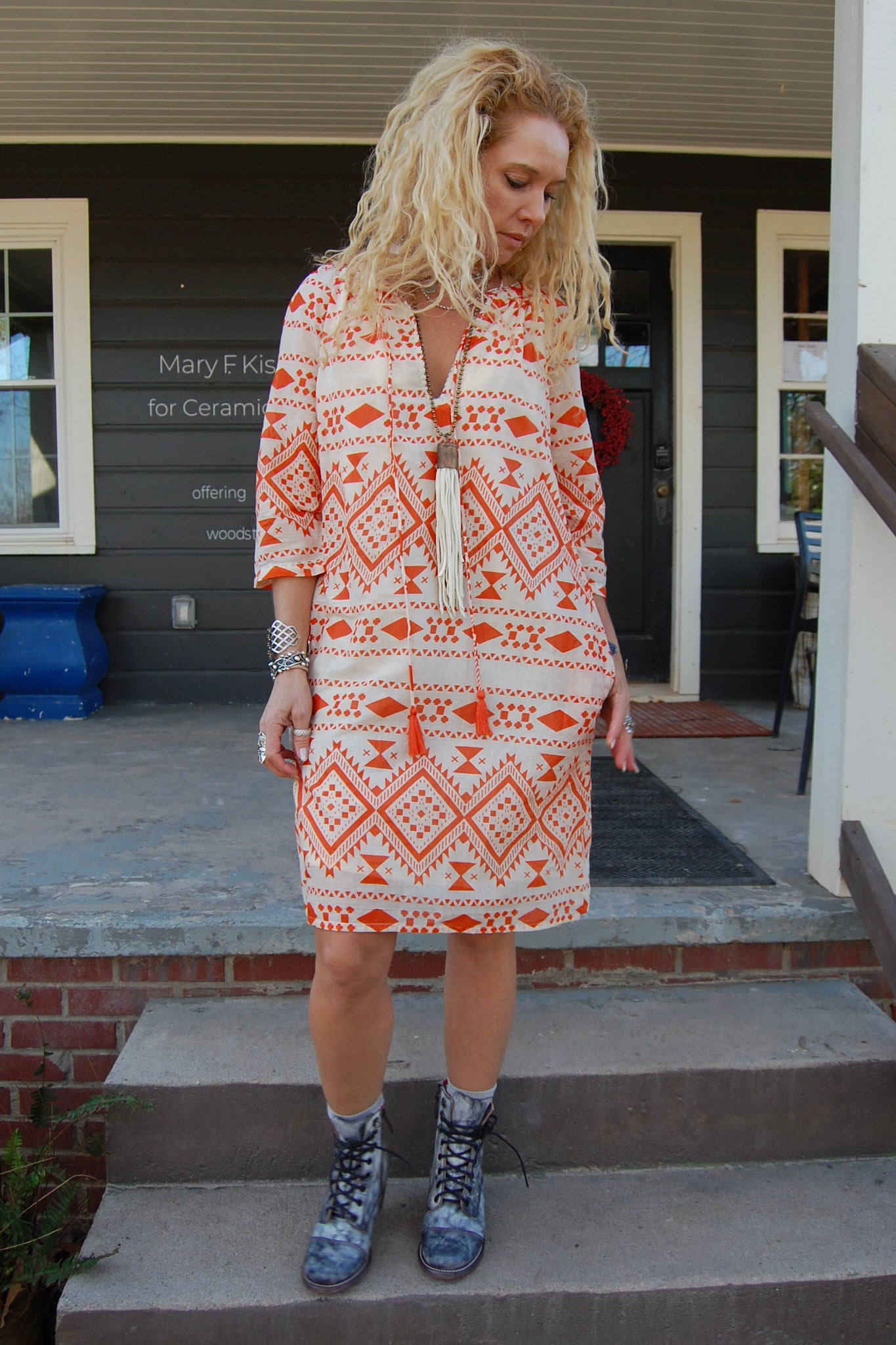 Phoebe Dress in Coral