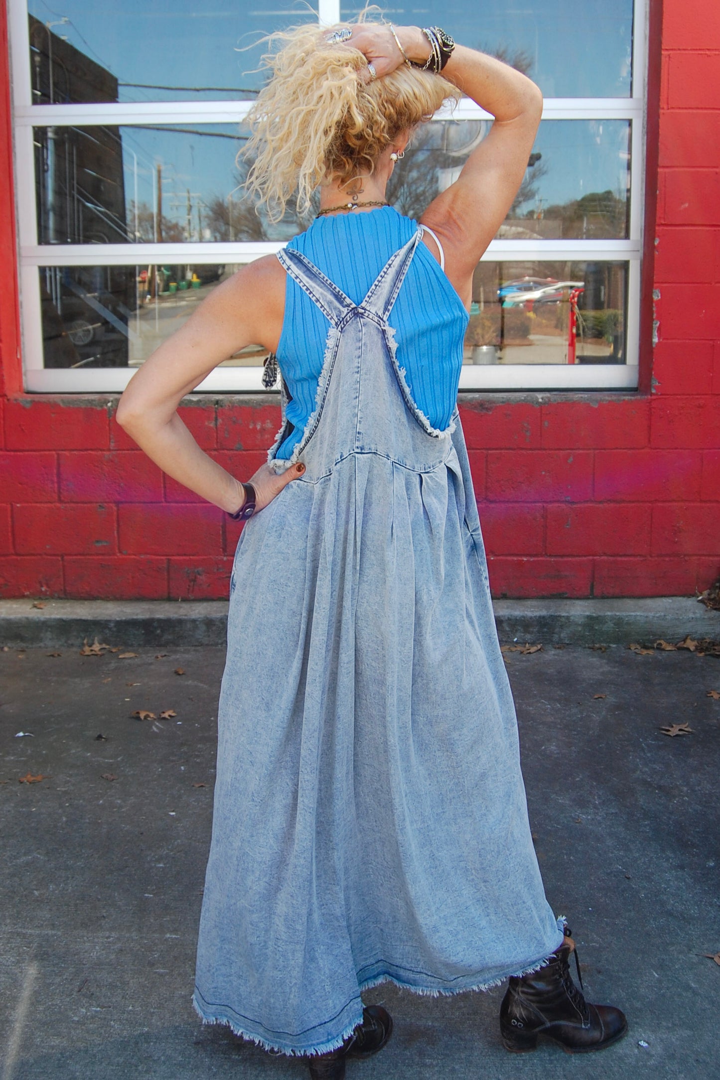 Button Up Maxi Dress in Demin
