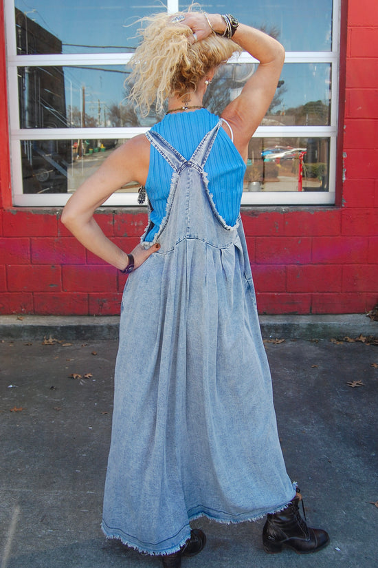 Load image into Gallery viewer, Button Up Maxi Dress in Demin
