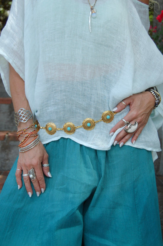 Vintage Waist Chain in Gold Circle