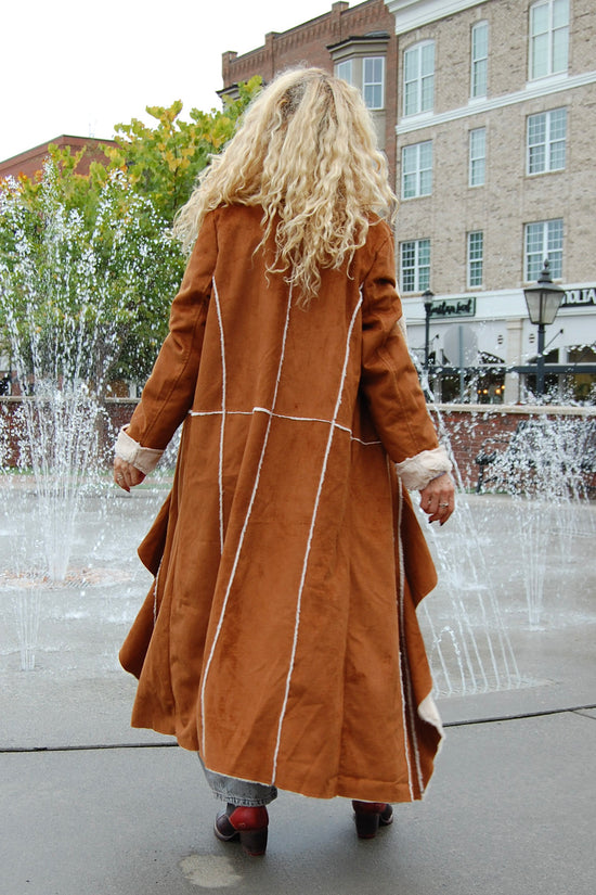 The Halle Suede Wrap Jacket in Camel