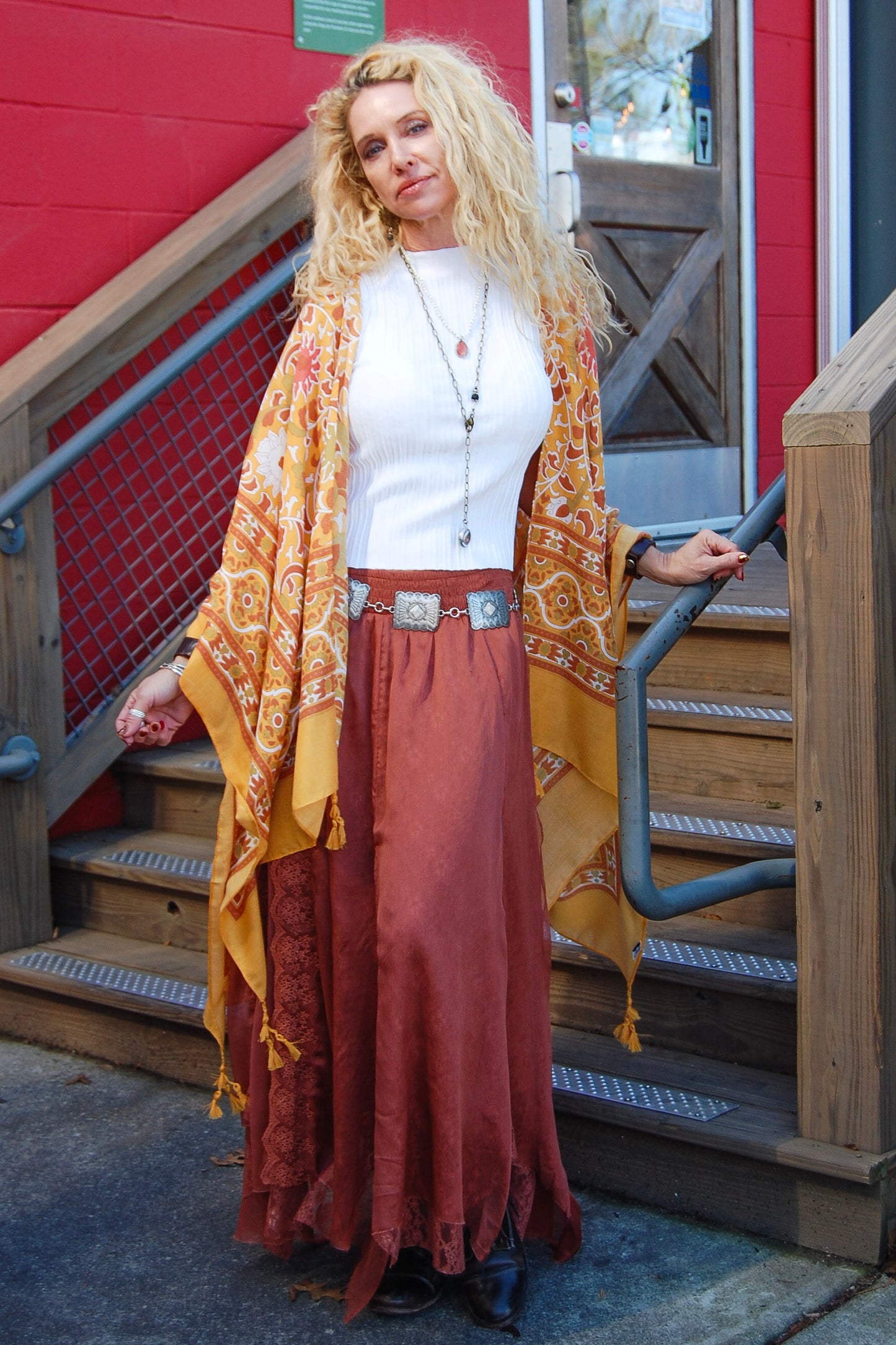 The Touch Of Morrocco Kimono in Mustard