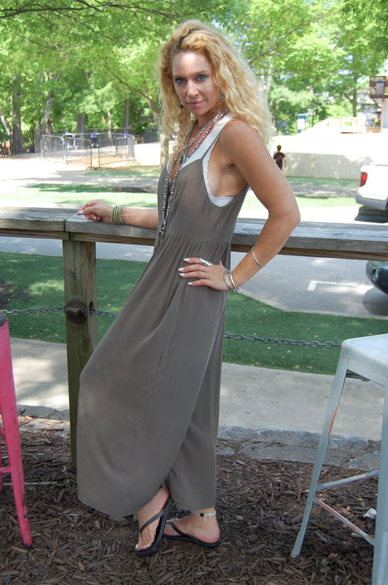 Final Sale Just A Kiss Jumpsuit in Olive