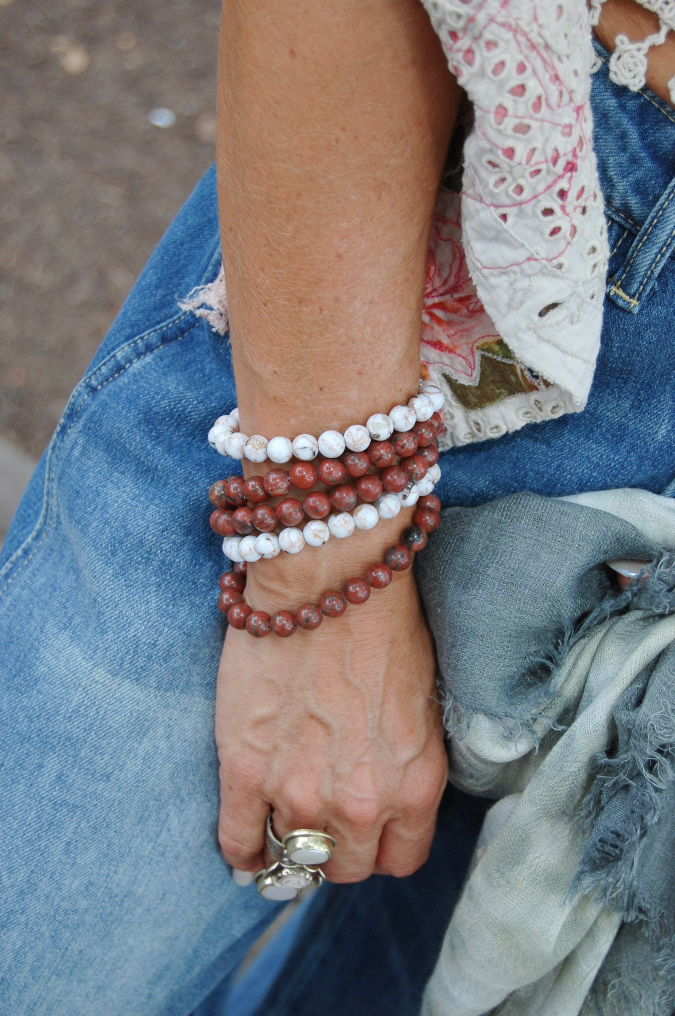 The Red Jasper Gemstone Beaded Bracelet