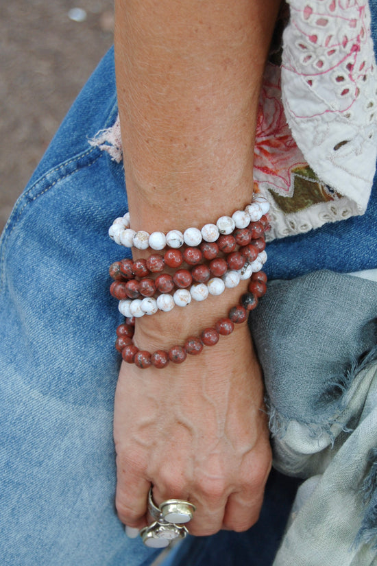 The Red Jasper Gemstone Beaded Bracelet