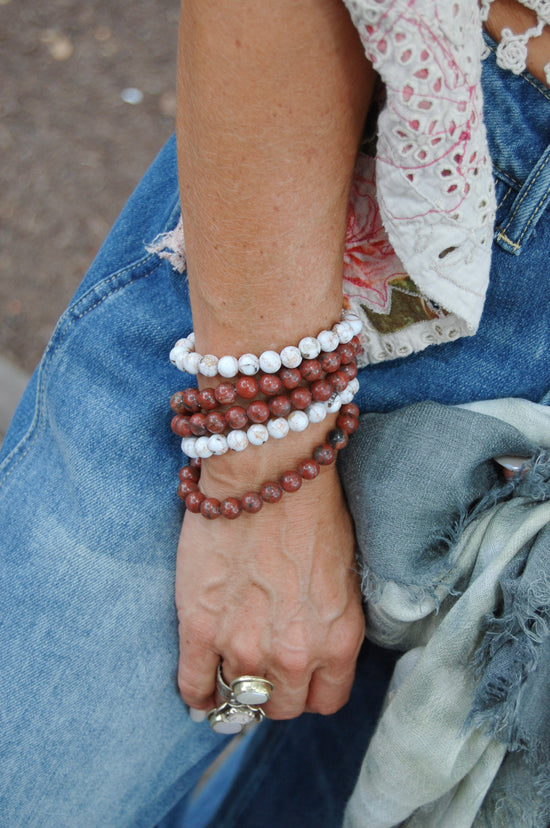 The Rhodochrosite Gemstone Beaded Bracelet